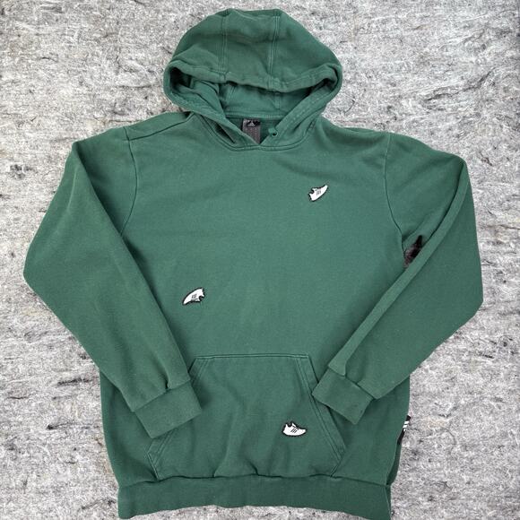 Adidas Hoodie Mens M Green Undeniable Shoes All Over Sweatshirt Embroidered‎ - Picture 2 of 11